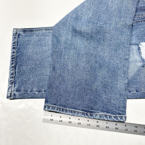 Kancan Jeans Womens 33 16W Straight Blue Denim Light Wash Distressed 90s NEW - Picture 8 of 9